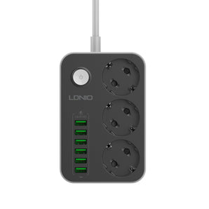Prizë multifunksionale LDNIO SE3631 – 3 porta elektrike, 6 USB, mbrojtje inteligjente nga rryma