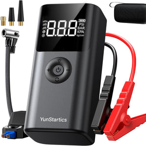 Kompresor portativ (Jumpstarter) me ndriçim emergjence – inflator LED për goma dhe pajisje, modeli QS213