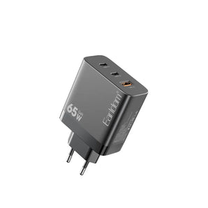 Adapter karikimi Earldom EU41, 65W, GaN, 2×Type-C + USB, fast charge